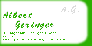 albert geringer business card